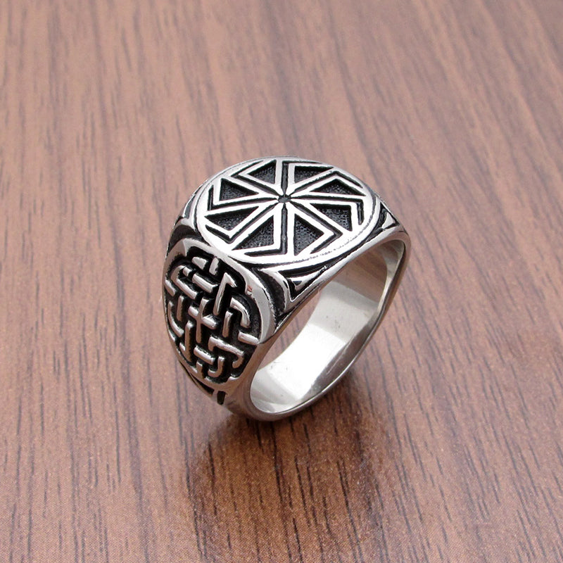 Personalized Retro Nordic Viking Mens Titanium Steel Ring