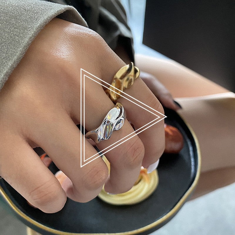 Trendy Irregular Geometric  Ring Women