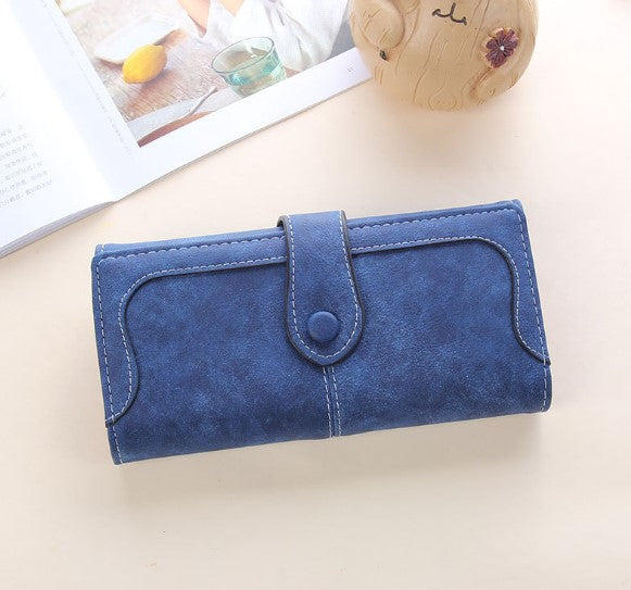 Women's Long Wallet retro grinding stitching