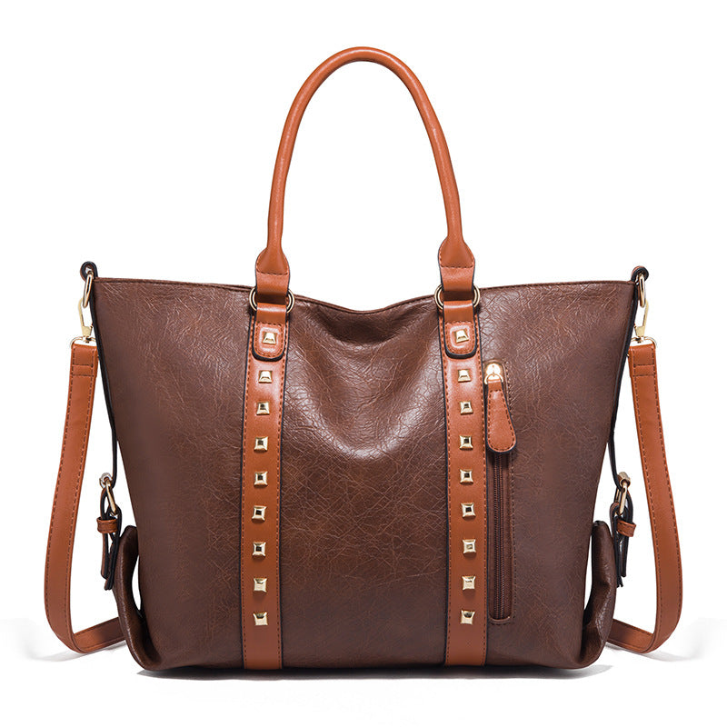 Large-capacity Leather Shoulder Bag For Ladies