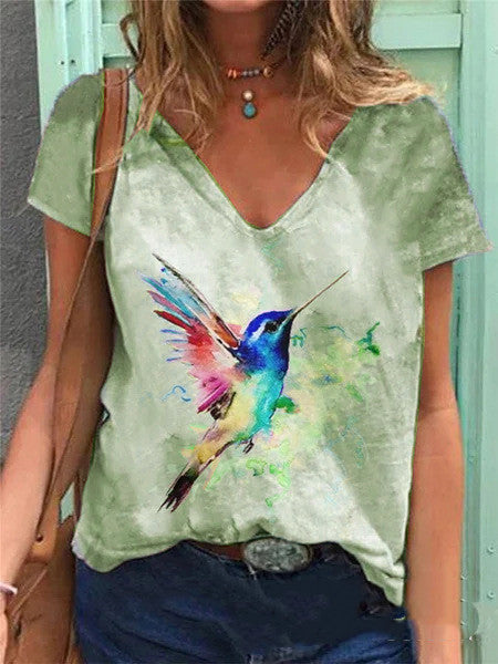 Summer 3D Digital Printing Casual Short-Sleeved T-Shirt Women