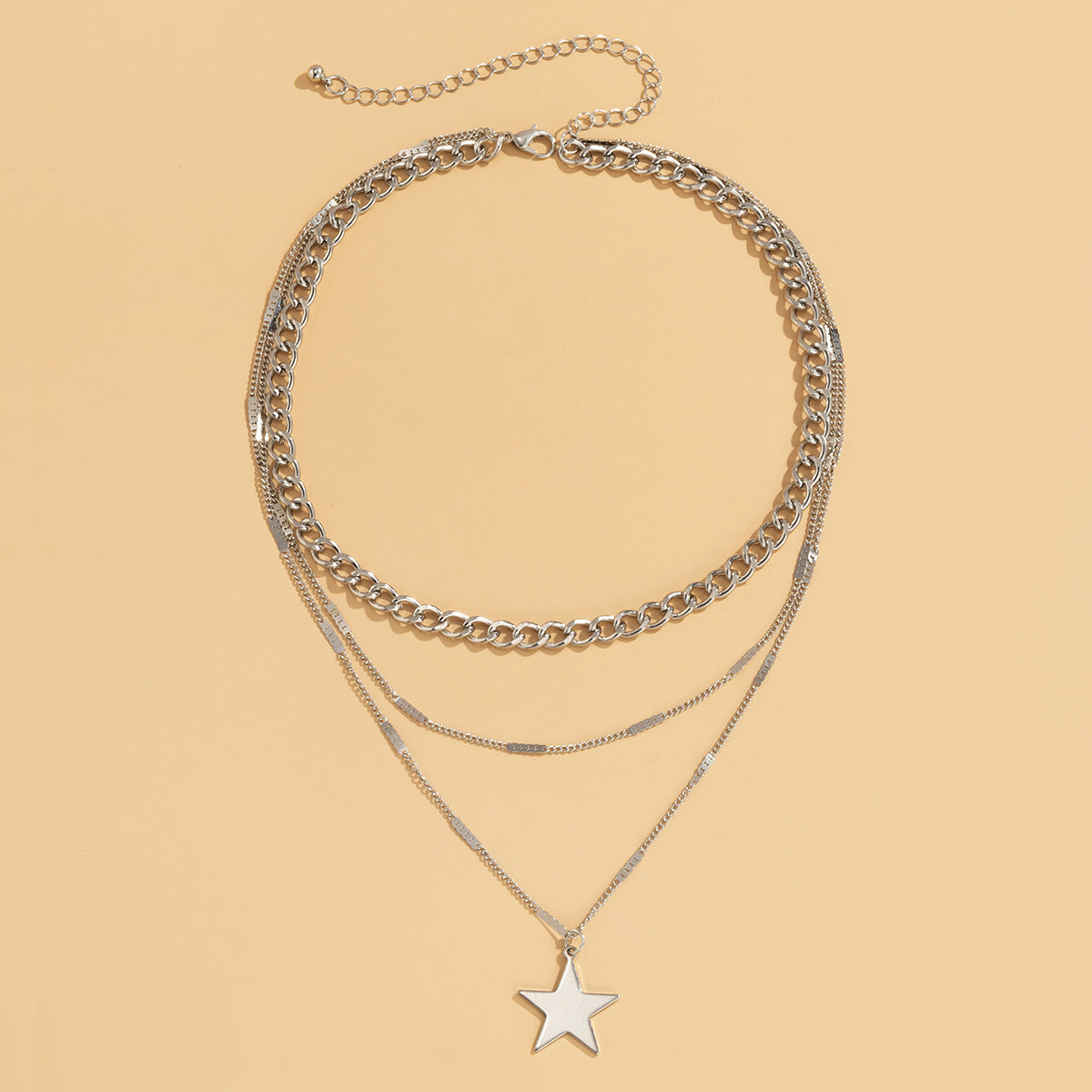 Simple Metal Chain Combination Necklace Women