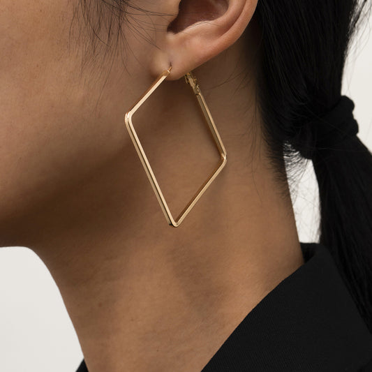 Simple Geometric Irregular Big Earrings Women