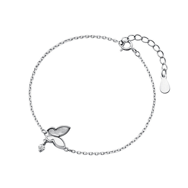 S925 Silver Butterfly Shell Bracelet Women