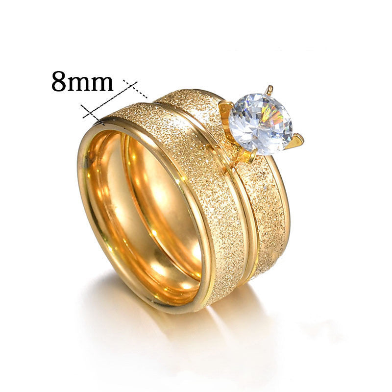 Stainless Steel Ring Korean Frosted Couple Ring For Men And Women