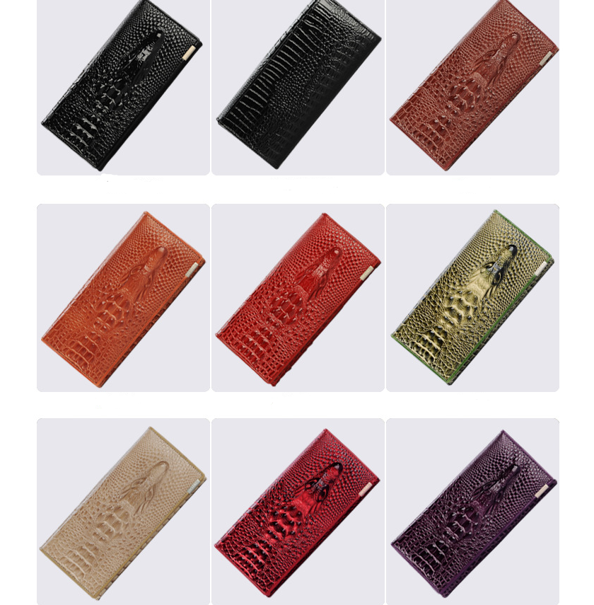 pattern wallet ladies wallet long zipper pattern leather wallet bag large capacity clutch