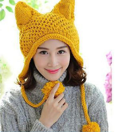 Handknitted Cat Toorie Beanie