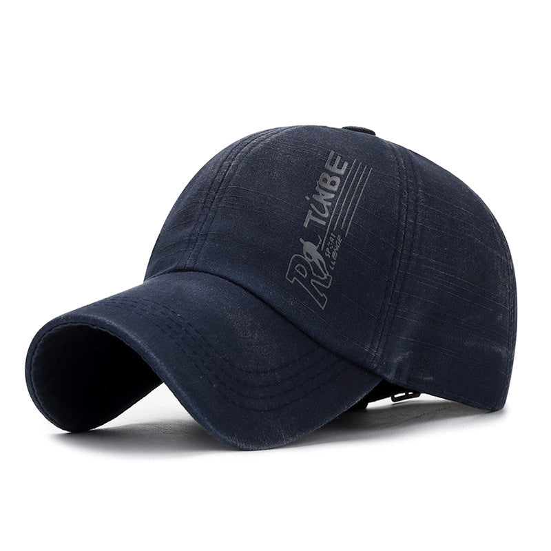 Distressed Baseball Cap Casual Men's Washed Slub Cloth Hat