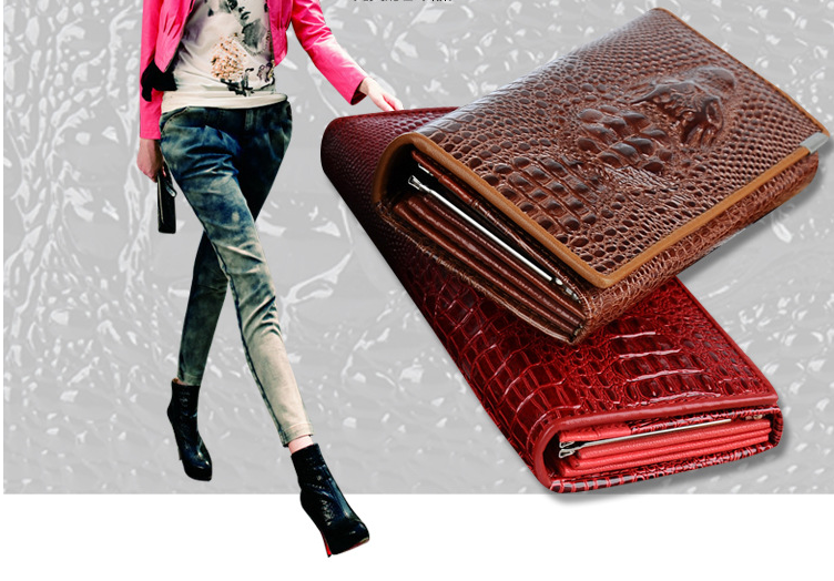 pattern wallet ladies wallet long zipper pattern leather wallet bag large capacity clutch