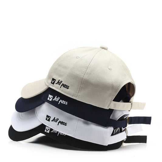 Soft top cap with side letter embroidery