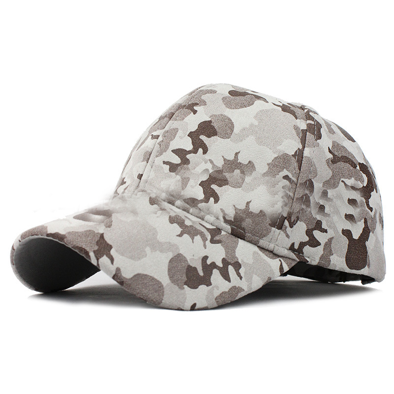 Camouflage suede baseball cap