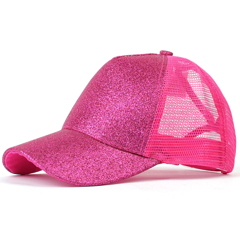 Baseball-Caps Ponytail Snapback Sequins Hip-Hop-Hat