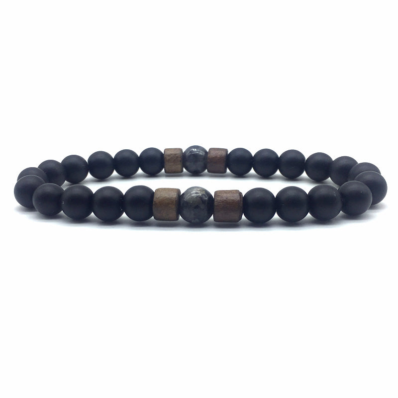 2022 new trendy bead bracelet men handmade vintage strand round lava stone bracelet for men jewelry gift