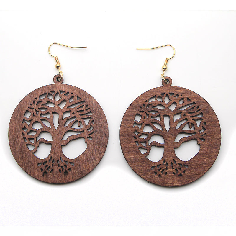 Yggdrasil Vikings Wooden Earrings