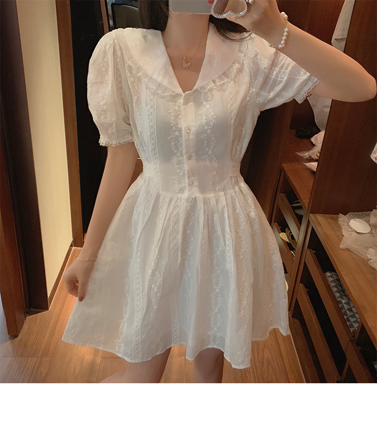 Lace Edge Doll Collar Temperament Dress Women