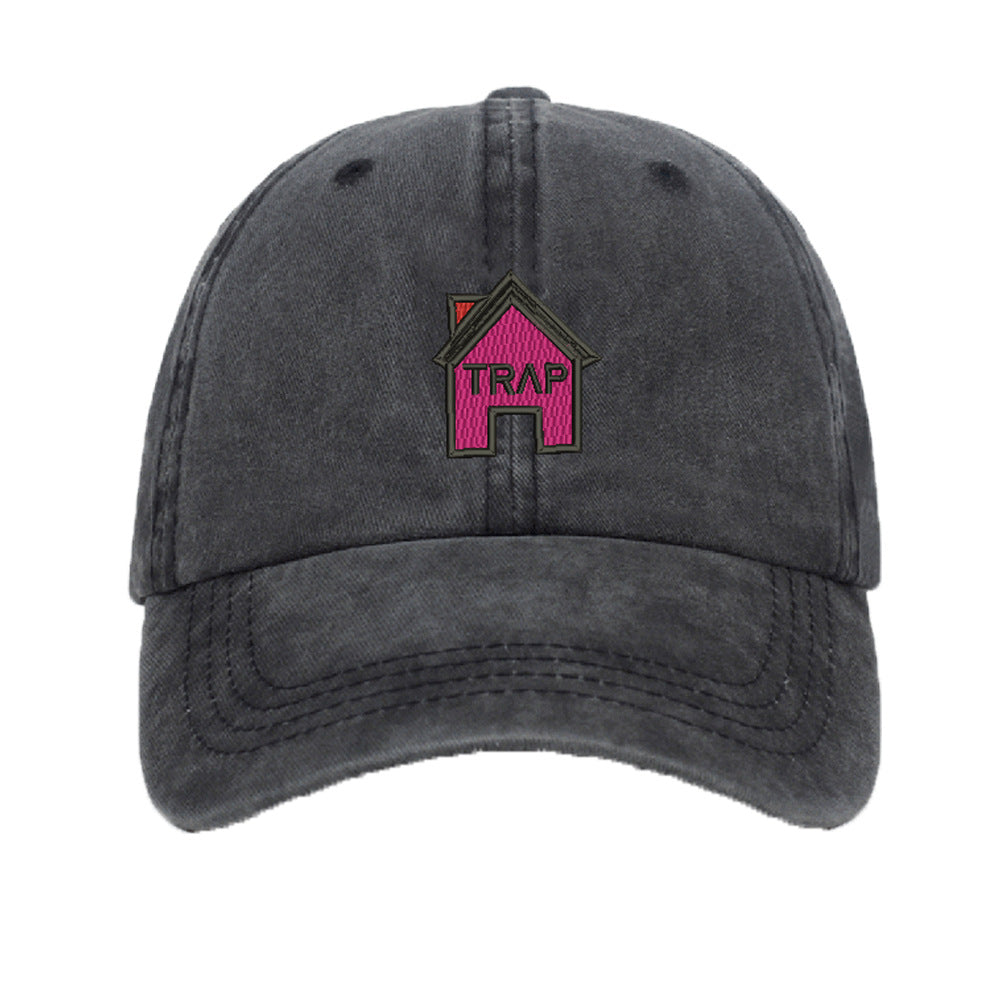 Washed cotton Trap House embroidered baseball cap