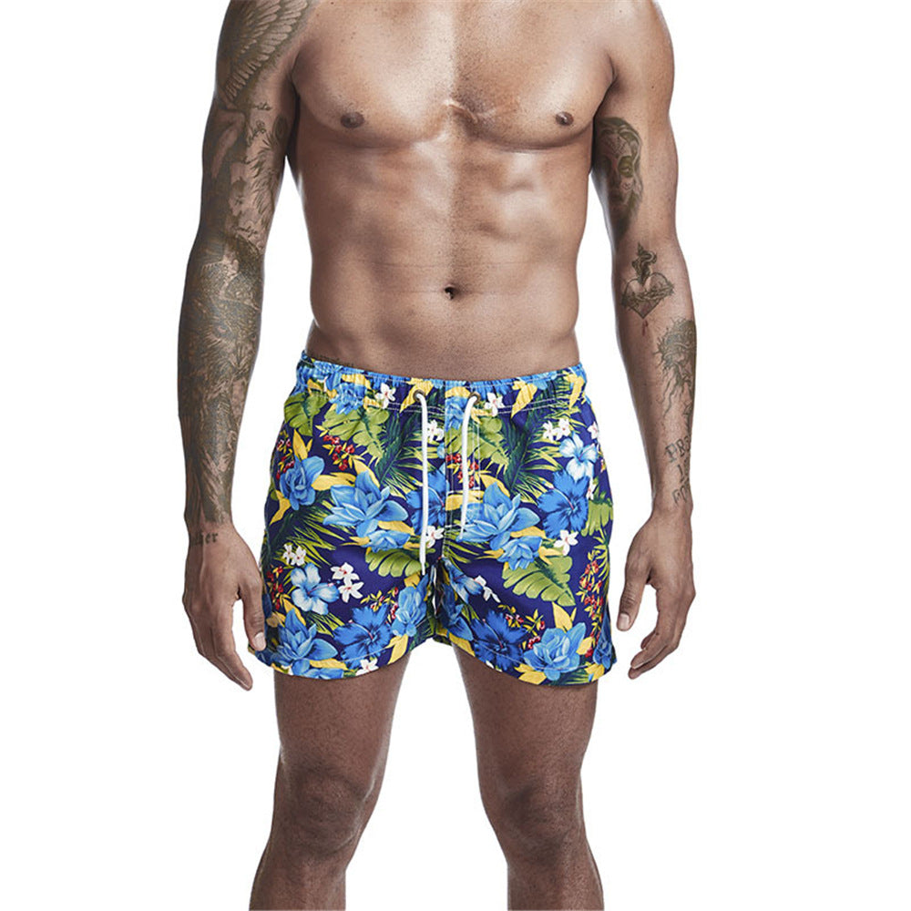 Men's Printed Three-Point Beach Shorts