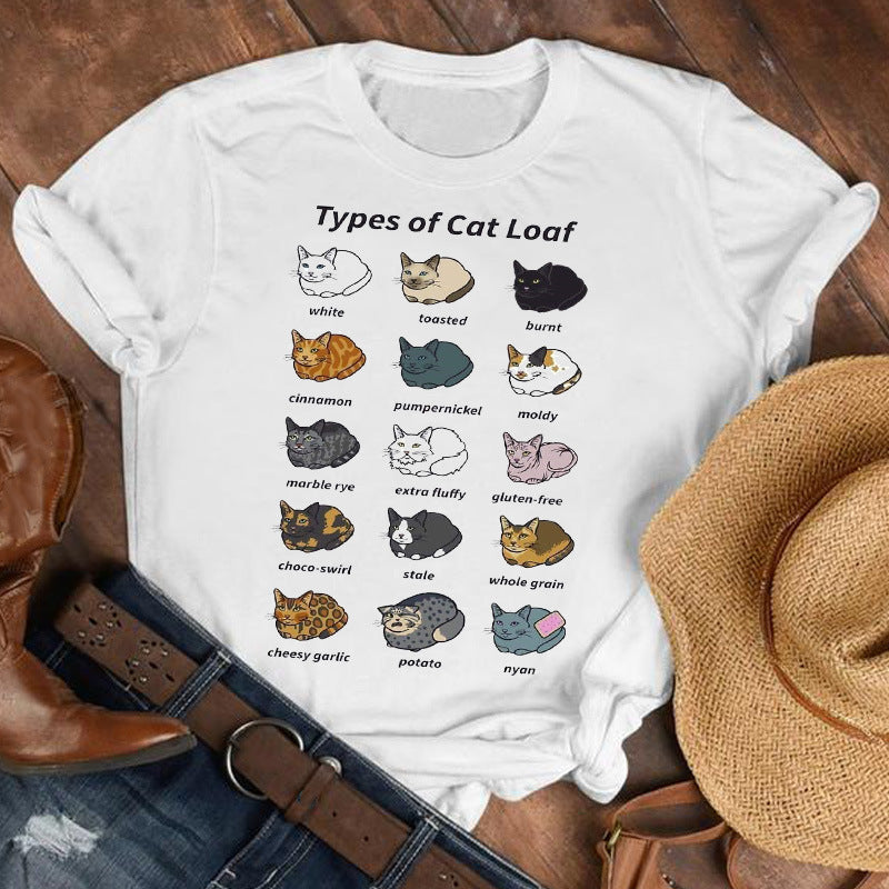 Cat Paw Cute Animal Print Short-sleeved T-shirt Men And Women Trend