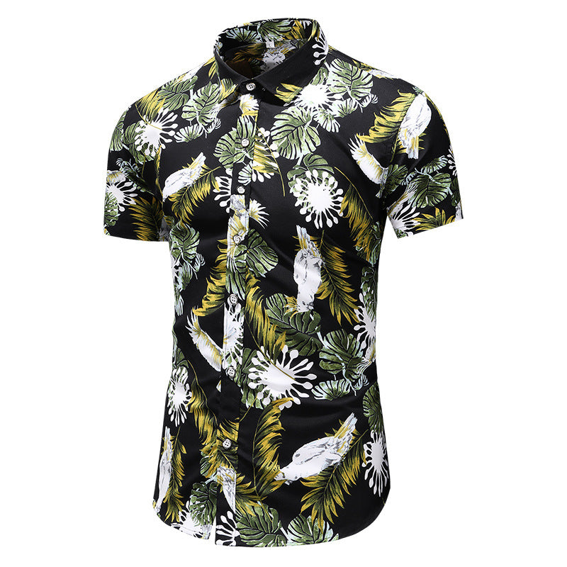 Summer Men's Short-sleeved Floral Shirt Fashion Casual Printing Plus Size Shirt For Men