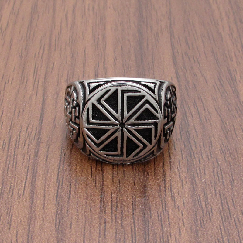 Personalized Retro Nordic Viking Mens Titanium Steel Ring