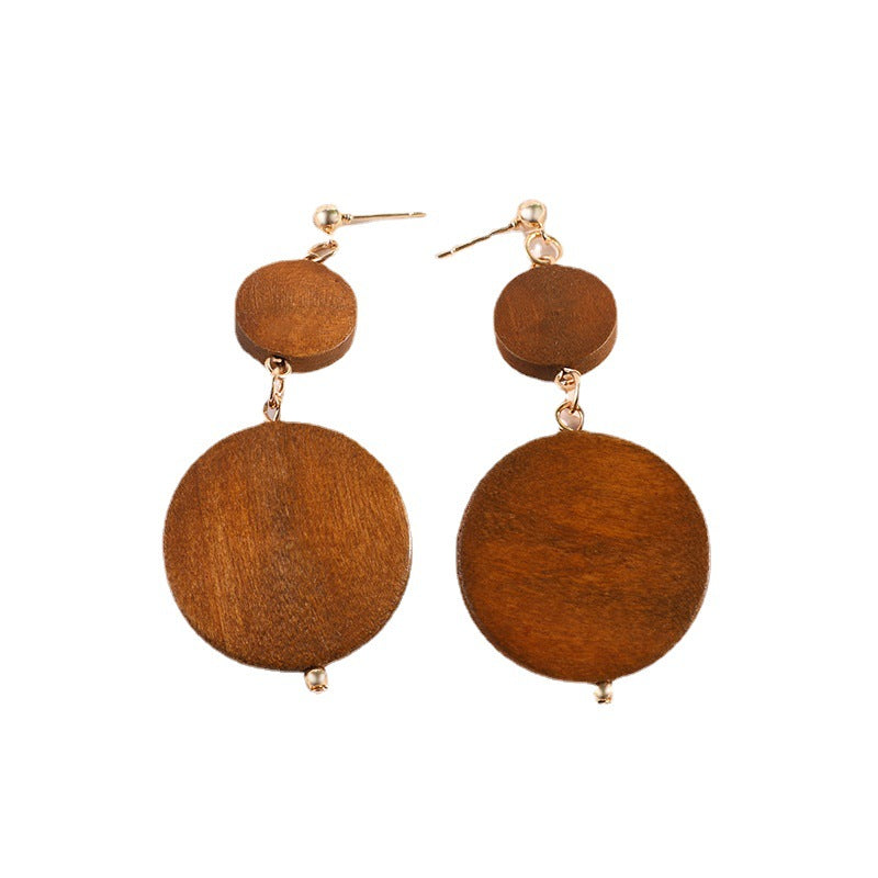 Wooden Earrings Cross-border E-commerce Foreign Trade Geometric Earrings