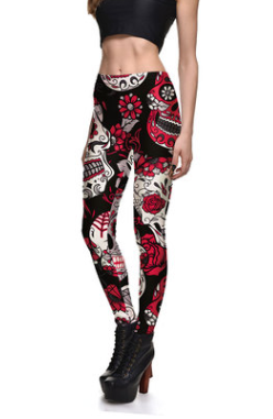 FASHIONABLE SKULL PRINT LEGGINGS