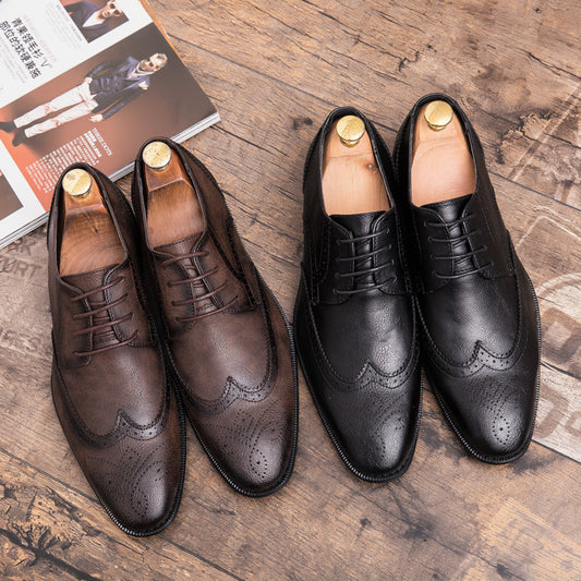 Business dress shoes with pointed toes