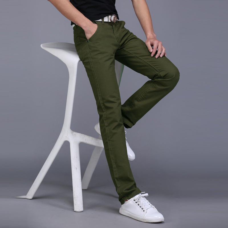 Men's trousers straight slim casual pants show dress