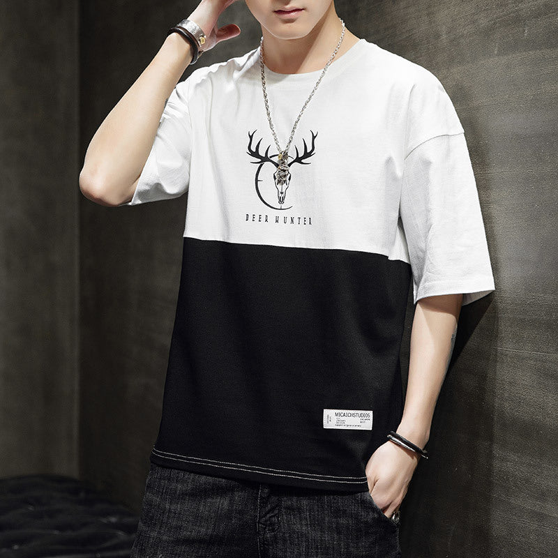 Loose casual half sleeve T-shirt men