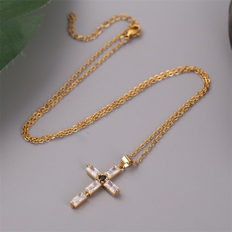 Zircon Cross Necklace Women