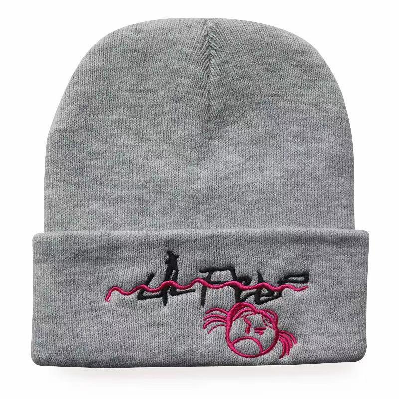 Embroidered knit hat