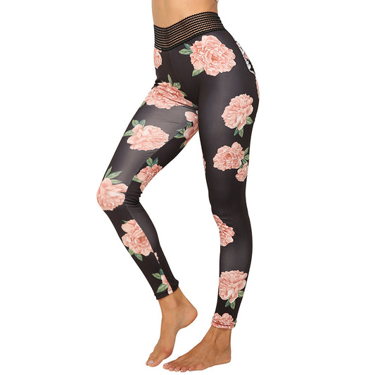 Colorful flower sports pants women's Leggings