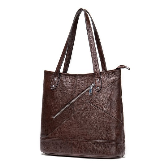 Ladies Hand Bucket Bag Large Capacity Genuine Leather Handbag