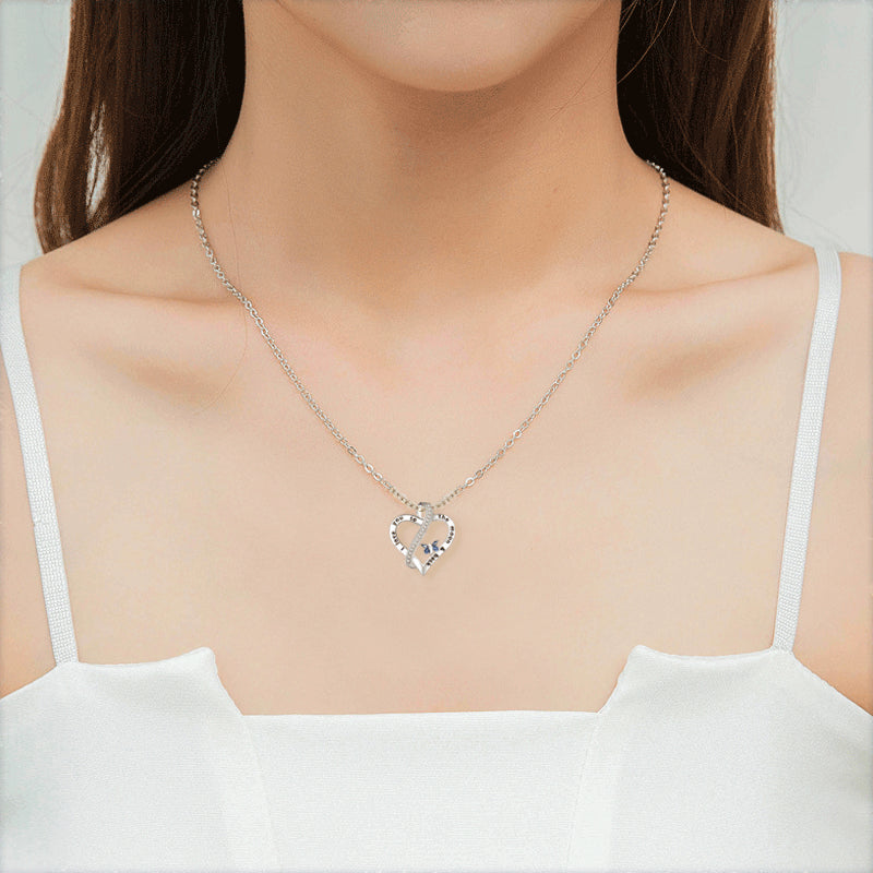 Crystal Pendant Necklace Women Letter Lettering Butterfly