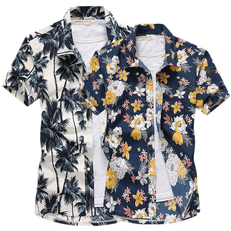 Beach shirt with short sleeves