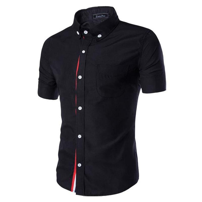 Men Short Sleeve Botton Collar Shirts