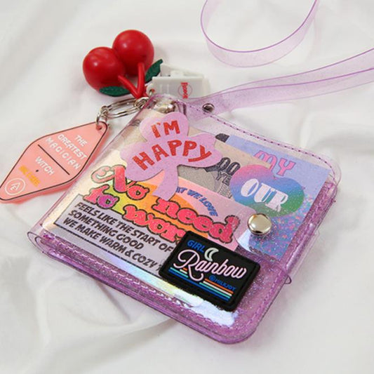 Shiny lanyard Student Wallet