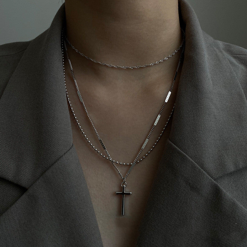 Cross Multi-Layered Necklace Women