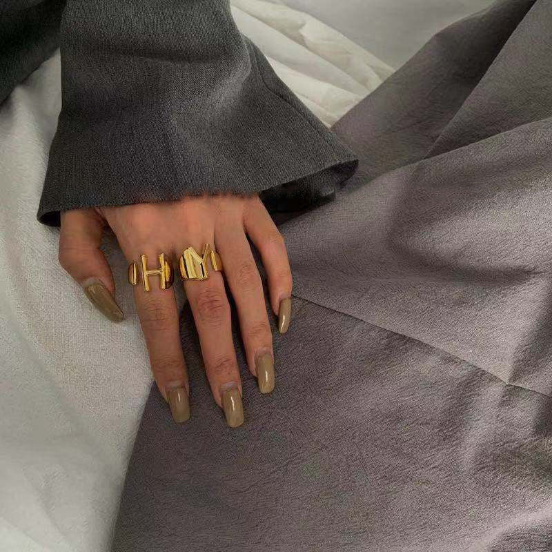 Fashion Trend 26 English Alphabet Ring Women