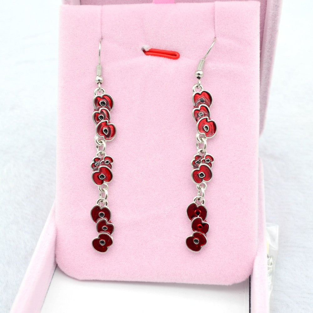 Red Dripping Earrings Jewelry Women