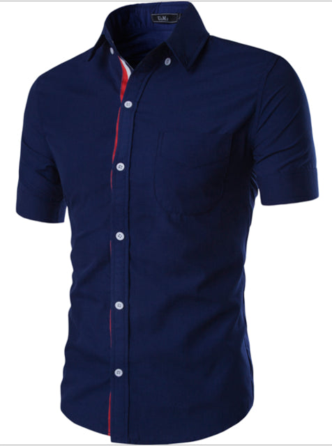 Men Short Sleeve Botton Collar Shirts