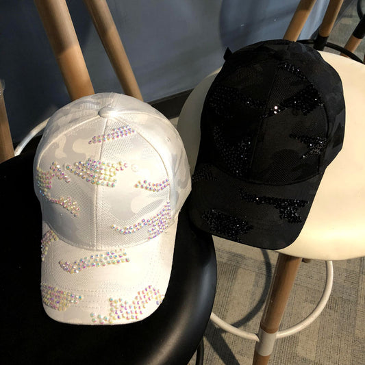 Women's baseball cap with diamonds