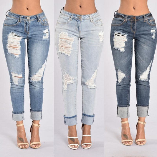 Fashion elastic jeans women leggings ladies jeans