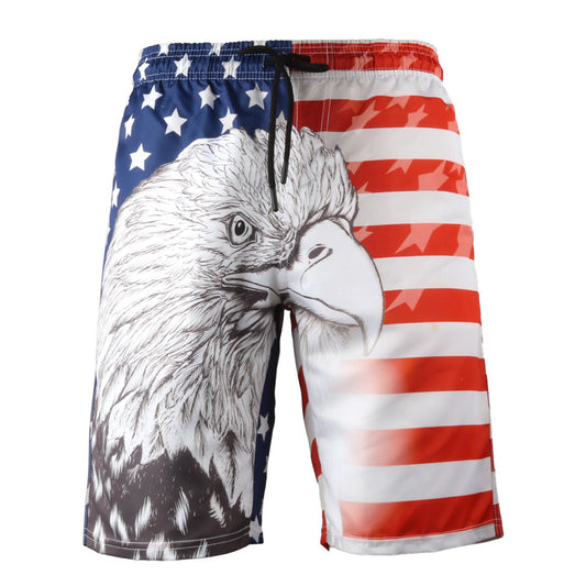 Men's Beach Pants Printed Casual Sports Pants Creative Shorts Amazon