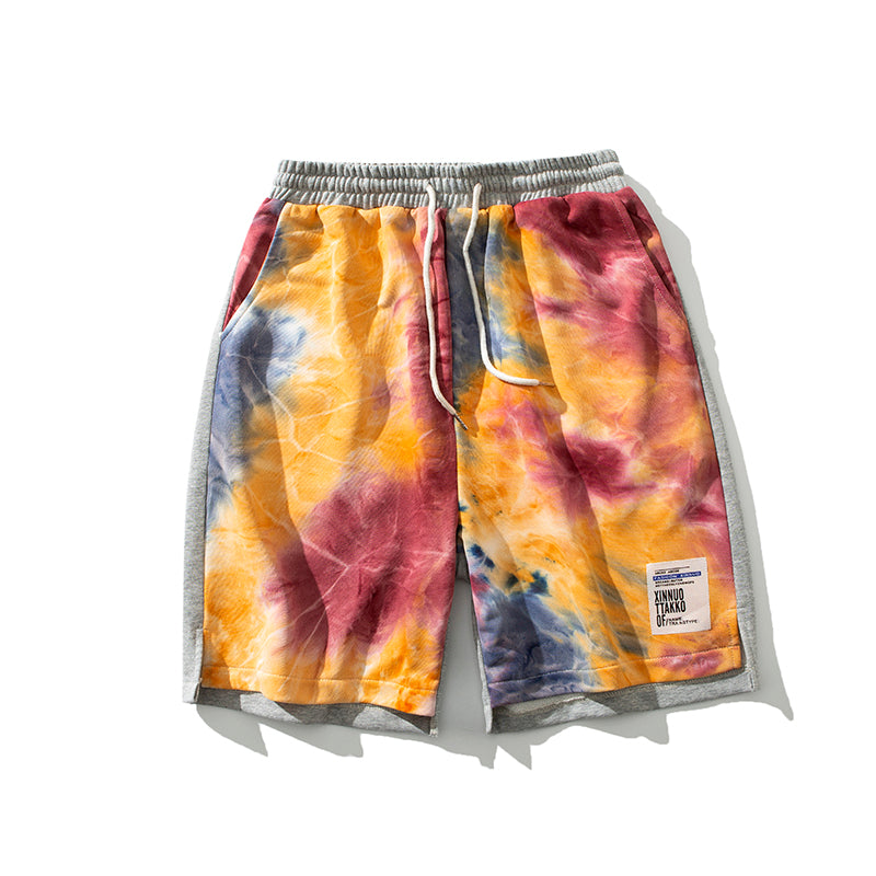 Summer New Tie-Dye Shorts Men S Drawstring Loose Print Trend