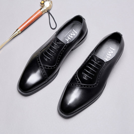 Business Carved Pointed Retro Wedding Shoes Men