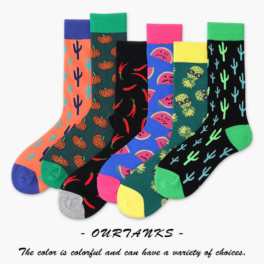 Cactus Men's Socks Fruit Creative Cotton Socks Couple Cotton Socks