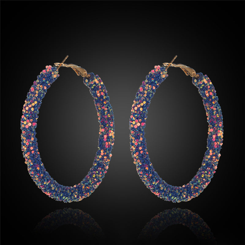 Large earrings sequin women earrings