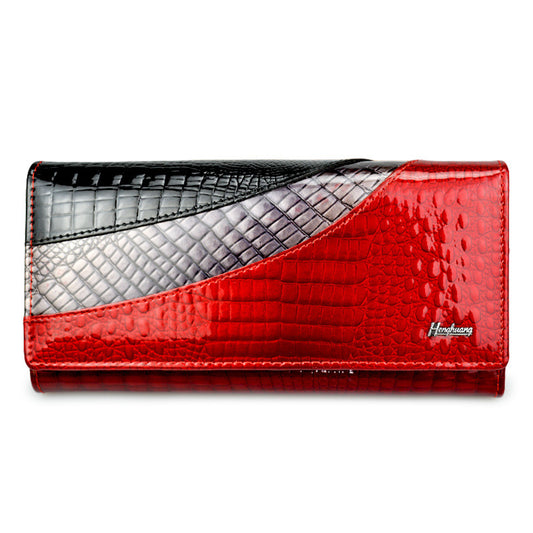 Top layer cowhide patent leather wallet