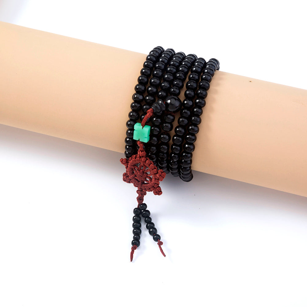 Black Beaded Bracelet for Men